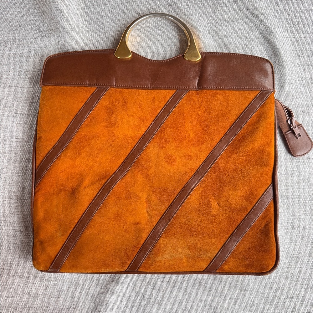 Vintage Mastercraft Leather Suede Handbag – Brown & Tan | Made in Canada